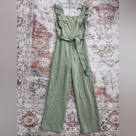 Altar'd State Green Ruffle Jumpsuit - Picture 2 of 6